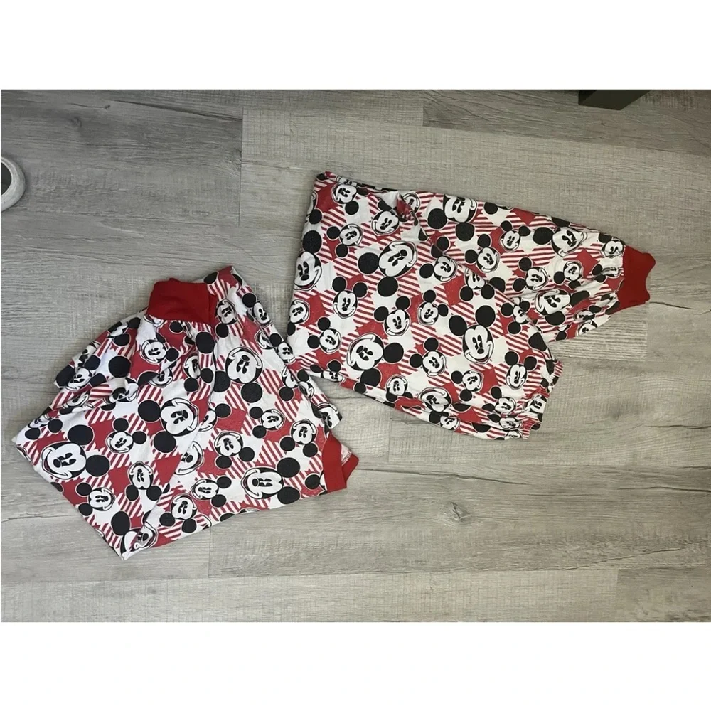 🐭 RARE vintage Mickey Mouse 80’s  Flannel 2 Piece Unisex Adult Disney Pa… - Picture 6 of 7